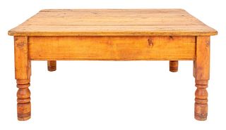 French Louis Philippe Style Pine Wood Low Table