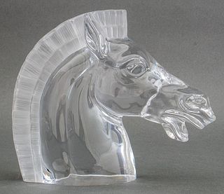 Franklin Mint Horse Head Glass Sculpture