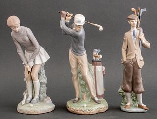 Lladro Golf Porcelain Figurine, Group of 3