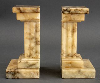 Neoclassical Diminutive Column Marble Bookend, 2