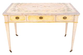 Neoclassical Painted Wood Writing Table Desk