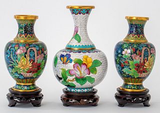 Chinese Enamel Miniature Cloisonne Vase, 3