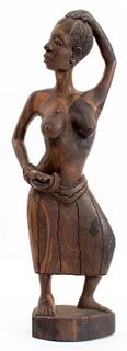 Illegibly Signed West African Wood Sculpture
