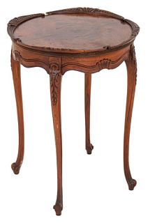Victorian Style Carved Mahogany End Table Gueridon