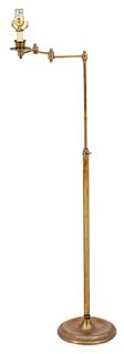 Brass Swing Arm Extendable Floor Lamp