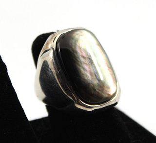Milor Sterling Silver and Abalone Ring