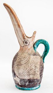 Selimene Italian Glazed Ceramic Pelican Pitcher