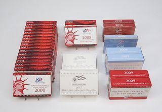 (28) United States Mint Silver Proof Sets, 2000 - 2010.