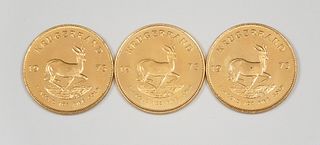 (3) South Africa 1978 Gold Krugerrands.
