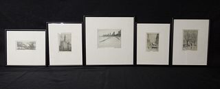 (5) James Swann Aquatint and Etchings.
