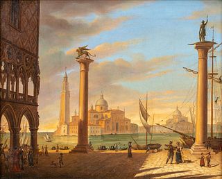 ST MARKS SQUARE VENICE & THE GRAND CANAL OIL PAINTING