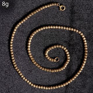 SNAKE LINK NECKLACE, the links each set with a cluster of dots. L. 39 cm. 8 grams.