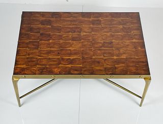 Brass & Wood Coffee Table by Theodore Alexander