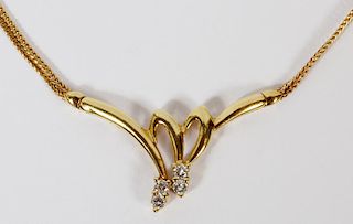 18KT YELLOW GOLD & DIAMOND NECKLACE