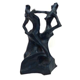 20th C. Bronzed Pottery Sculpture