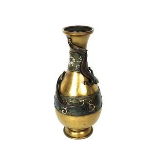 Antique Chinese Bronze Cloisonne Enamel Vase