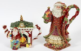 WATERFORD HOLIDAY HEIRLOOMS & FITZ & FLOYD TEAPOTS