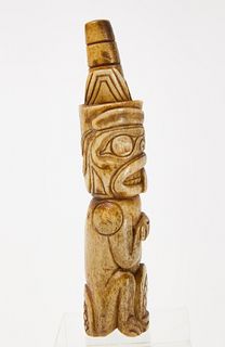 Northwest Coast Native Carved Bone Pipe