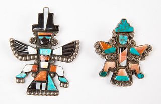 Two Zuni Knife Wing Pins