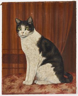 Folk Art Painting of Cat