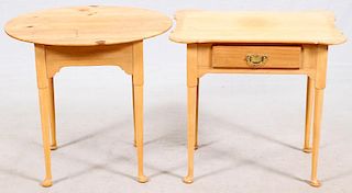 PINE OCCASIONAL TABLES 2 PIECES
