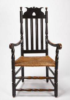 Bannister Back Heart and Crown Armchair