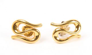 Tiffany Gold Pierced Earrings
