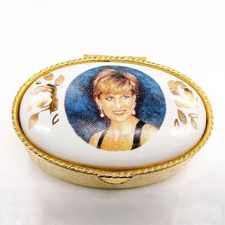 Vintage Metal & Ceramic Trinket Box, Princess Diana