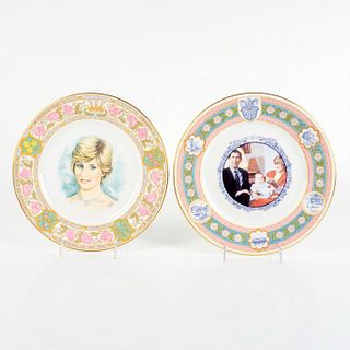 2pc Vintage Caverswall Royal Family Plates