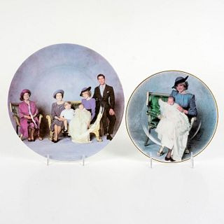 2pc Vintage Fenton China Collectible Royal Family Plates