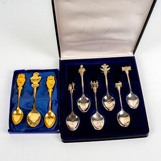 9pc Silver and Gold Plated Royal Family Souvenir Spoons
