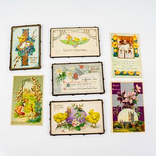 7pc Antique & Vintage Easter Postcards Set