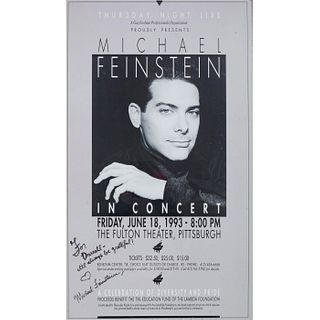 Autographed Michael Feinstein, In Concert Advertising Poster