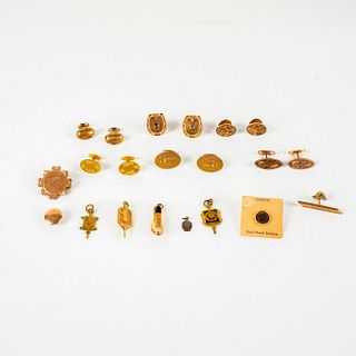 15pc Vintage Gold Filled and Plated Cufflinks and Lapel Pin Jewelry Lot