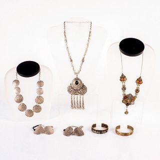 7pc Silver and Brass Tone Tribal Jewelry Set