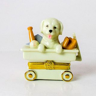 Lenox Porcelain Treasure Box, Wagon of Surprise Puppy