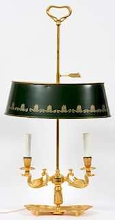 BRASS BOULLIOTTE TABLE-LAMP W/ TOLE SHADE