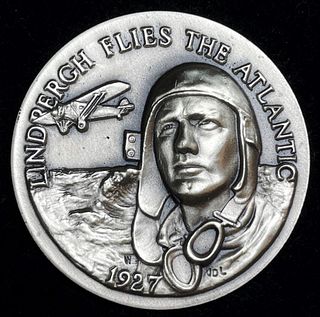 1927 "Lindbergh Flies The Atlantic" Longines Symphonette Sterling Silver