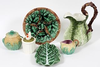 MAJOLICA GROUPING 6 PIECES