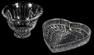 WATERFORD CRYSTAL TRAY AND BOWL TWO PIECES
