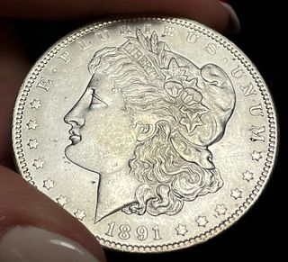 1891 Morgan Silver Dollar AU58