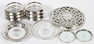 AMERICAN STERLING SILVER & CRYSTAL TRIVETS&COASTERS