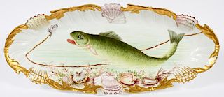 T & V LIMOGES FISH PLATTER CIRCA 1880