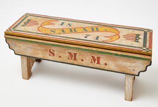 Paint-Decorated Foot Stool