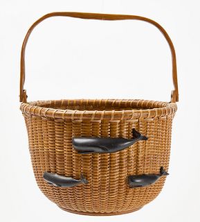 Reyes Nantucket Basket with Whales