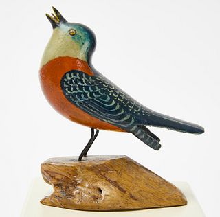 Joseph Moyer Carved and Painted Hummingbird