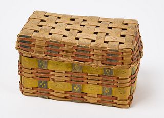 Miniature Native American Painted Covered Basket