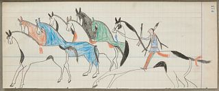 Macnider Ledger Book 'Herd of Horses Sioux'