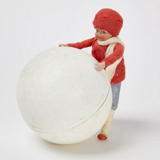 Child with Snowball Candy Container