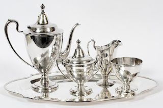 PLYMOUTH SILVERPLATE TEA SET 5 PIECES